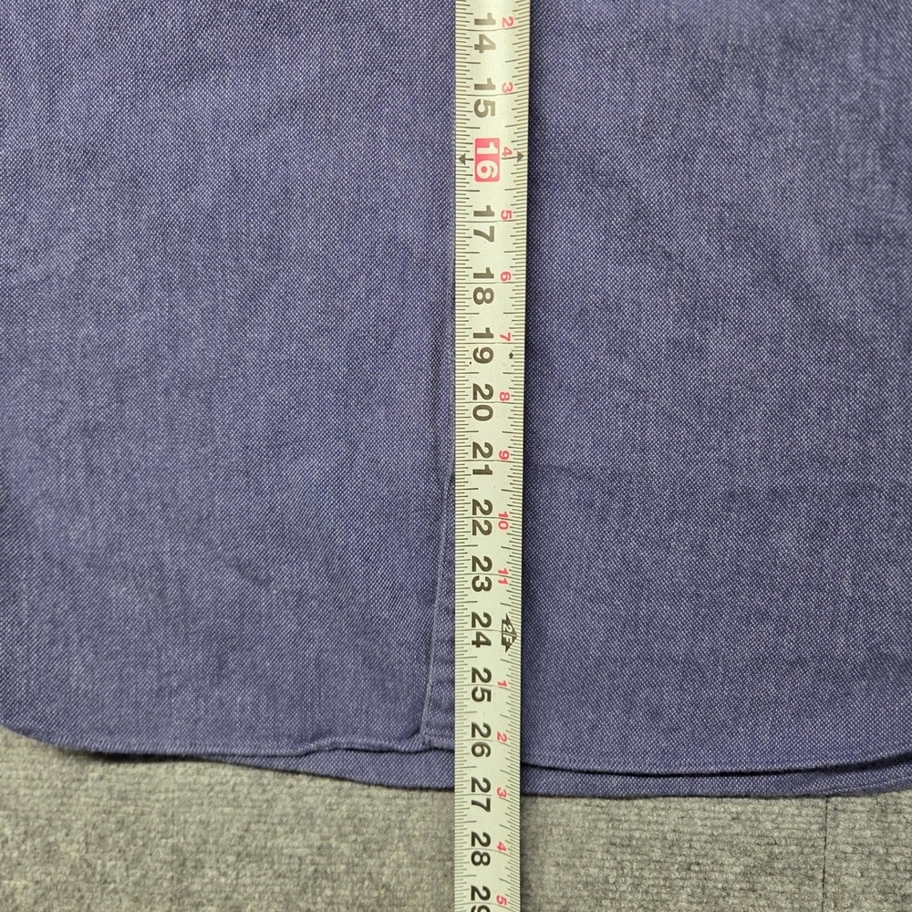 Steven Alan Shirt Mens L Made in USA Blue Oxford Textured Cotton Button Up - Picture 10 of 15
